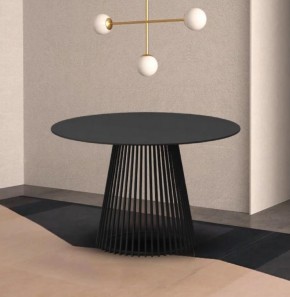 Стол TERNI 120 MATT BLACK MARBLE SOLID CERAMIC Черный мрамор матовый, керамика /Черн.каркас, ®DISAUR в Можге - mozhga.ok-mebel.com | фото 2