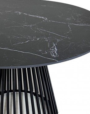 Стол TERNI 120 MATT BLACK MARBLE SOLID CERAMIC Черный мрамор матовый, керамика /Черн.каркас, ®DISAUR в Можге - mozhga.ok-mebel.com | фото 4