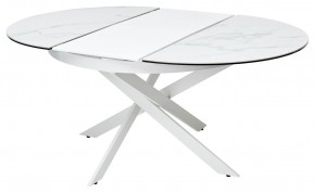 Стол TRENTO 120 HIGH GLOSS STATUARIO Белый мрамор глянцевый, керамика/ белый каркас, ®DISAUR в Можге - mozhga.ok-mebel.com | фото 6