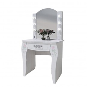 Стол туалетный Розалия №12 + ПОДСВЕТКА (лиственница белая, омела) в Можге - mozhga.ok-mebel.com | фото