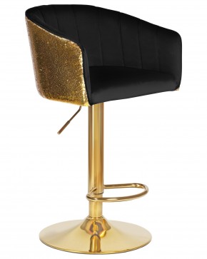 Стул барный DOBRIN DARCY GOLD SHINY, черный велюр с золотыми пайетками в Можге - mozhga.ok-mebel.com | фото 2
