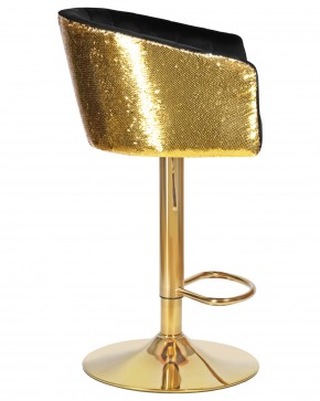 Стул барный DOBRIN DARCY GOLD SHINY, черный велюр с золотыми пайетками в Можге - mozhga.ok-mebel.com | фото 3