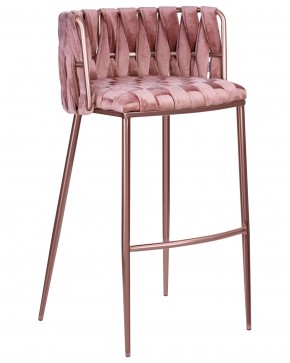 Стул барный DOBRIN EMMA ROSE GOLD, розовый велюр (VF-10) в Можге - mozhga.ok-mebel.com | фото