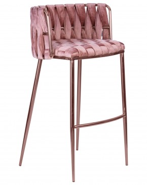 Стул барный DOBRIN EMMA ROSE GOLD, розовый велюр (VF-10) в Можге - mozhga.ok-mebel.com | фото 2