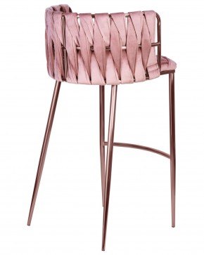 Стул барный DOBRIN EMMA ROSE GOLD, розовый велюр (VF-10) в Можге - mozhga.ok-mebel.com | фото 4