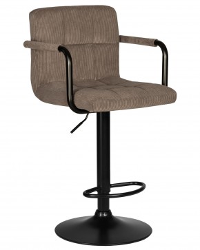 Стул барный DOBRIN KRUGER ARM BLACK, какао вельвет (LAR-E2041-05) в Можге - mozhga.ok-mebel.com | фото