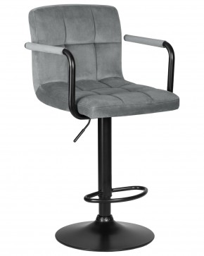 Стул барный DOBRIN KRUGER ARM BLACK, серый велюр (MJ9-75) в Можге - mozhga.ok-mebel.com | фото