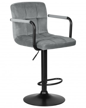 Стул барный DOBRIN KRUGER ARM BLACK, серый велюр (MJ9-75) в Можге - mozhga.ok-mebel.com | фото 2