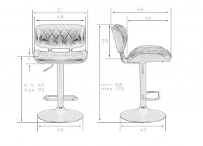 Стул барный DOBRIN MORGAN, цвет черный глянец PU ABD 002 в Можге - mozhga.ok-mebel.com | фото 11