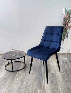 Стул CHIC BLUVEL-86 NAVY BLUE / черный каркас М-City в Можге - mozhga.ok-mebel.com | фото 3