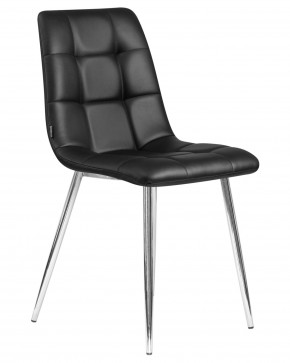 Стул обеденный DOBRIN ALEX, хром ножки, чёрная экокожа (P-01) в Можге - mozhga.ok-mebel.com | фото 2