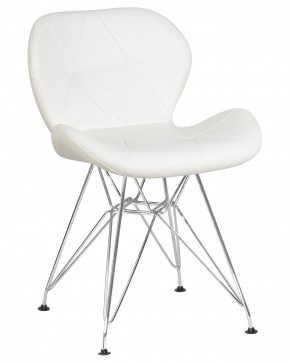 Стул обеденный DOBRIN BUTTERFLY CHROME, ножки хром, цвет белый в Можге - mozhga.ok-mebel.com | фото