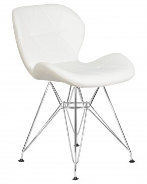 Стул обеденный DOBRIN BUTTERFLY CHROME, ножки хром, цвет белый в Можге - mozhga.ok-mebel.com | фото 2