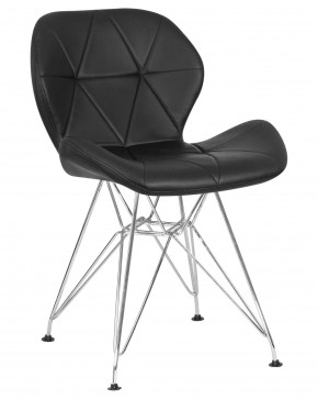 Стул обеденный DOBRIN BUTTERFLY CHROME, ножки хром, цвет чёрный в Можге - mozhga.ok-mebel.com | фото