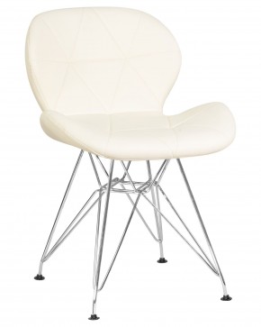 Стул обеденный DOBRIN BUTTERFLY CHROME, ножки хром, цвет кремовый в Можге - mozhga.ok-mebel.com | фото