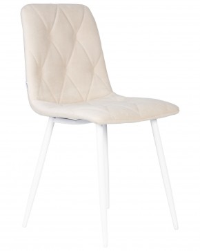 Стул обеденный DOBRIN CHILLY ROMBO, Бежевый Simple 44, основание белое в Можге - mozhga.ok-mebel.com | фото 2