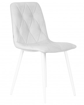 Стул обеденный DOBRIN CHILLY ROMBO, Светло-серый Simple 29, основание белое в Можге - mozhga.ok-mebel.com | фото 2