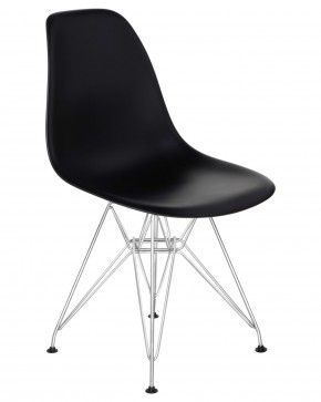 Стул обеденный DOBRIN DSR, ножки хром, цвет чёрный (B-03) в Можге - mozhga.ok-mebel.com | фото 2