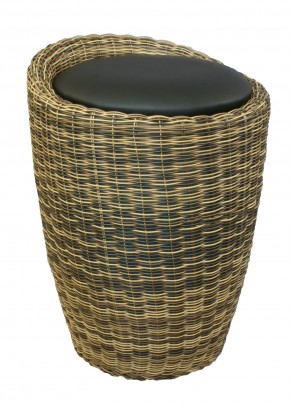 Табурет с местом для хранения LM-1100Rattan, чёрный в Можге - mozhga.ok-mebel.com | фото