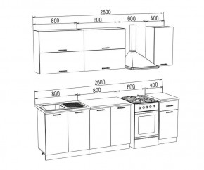 ТЕХНО-3 Кухонный гарнитур 2,0 м Компоновка №2 в Можге - mozhga.ok-mebel.com | фото 2