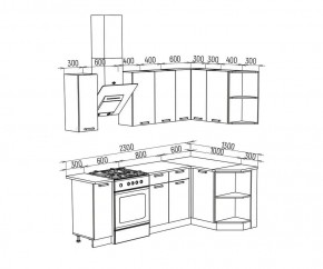 ТЕХНО Кухонный гарнитур угловой 1,7х1,3 м Компоновка №6 в Можге - mozhga.ok-mebel.com | фото 6