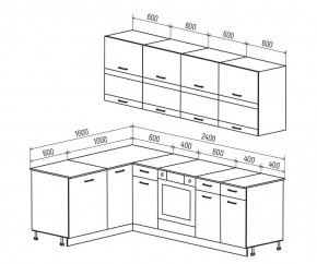 ТЕХНО Кухонный гарнитур угловой 2,4х1,6 м Компоновка №4 в Можге - mozhga.ok-mebel.com | фото 6