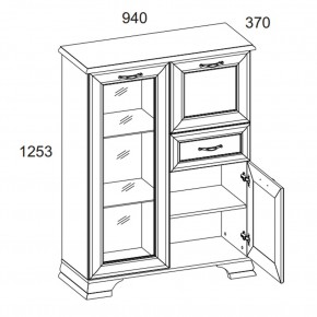 Тумба 1V2D1S, TIFFANY, цвет вудлайн кремовый в Можге - mozhga.ok-mebel.com | фото 2