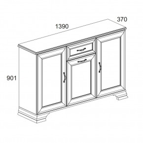 Тумба 3D1S, TIFFANY, цвет вудлайн кремовый в Можге - mozhga.ok-mebel.com | фото 2