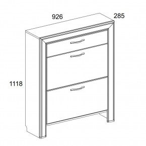 Тумба для обуви 2D1S, OLIVIA, цвет вудлайн крем/дуб анкона в Можге - mozhga.ok-mebel.com | фото 2