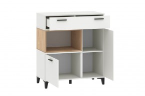 Тумба НМ 013.80 "Bergen" (Белый/Дуб бунратти) в Можге - mozhga.ok-mebel.com | фото 2