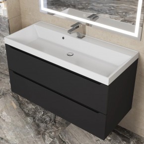 Тумба под раковину Uperwood Tanos 100 см, подвесная, черная матовая в Можге - mozhga.ok-mebel.com | фото