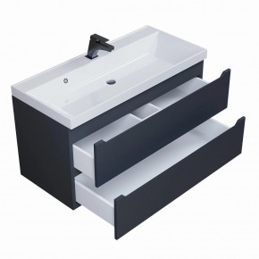 Тумба под раковину Uperwood Tanos 100 см, подвесная, черная матовая в Можге - mozhga.ok-mebel.com | фото 2