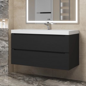 Тумба под раковину Uperwood Tanos 100 см, подвесная, черная матовая в Можге - mozhga.ok-mebel.com | фото 8