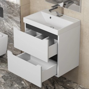 Тумба под раковину Uperwood Tanos 50 см, подвесная, белая/графит в Можге - mozhga.ok-mebel.com | фото 7