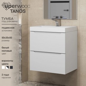 Тумба под раковину Uperwood Tanos 50 см, подвесная, белая матовая в Можге - mozhga.ok-mebel.com | фото 6