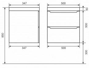 Тумба под раковину Uperwood Tanos 50 см, подвесная, черная матовая в Можге - mozhga.ok-mebel.com | фото 3