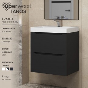 Тумба под раковину Uperwood Tanos 50 см, подвесная, черная матовая в Можге - mozhga.ok-mebel.com | фото 4