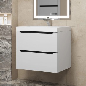 Тумба под раковину Uperwood Tanos 60 см, подвесная, белая/графит в Можге - mozhga.ok-mebel.com | фото