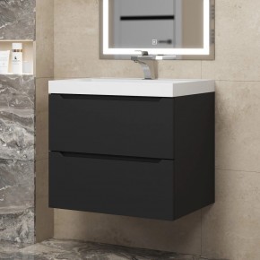 Тумба под раковину Uperwood Tanos 60 см, подвесная, черная матовая в Можге - mozhga.ok-mebel.com | фото