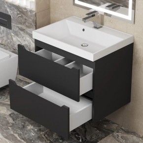 Тумба под раковину Uperwood Tanos 60 см, подвесная, черная матовая в Можге - mozhga.ok-mebel.com | фото 2