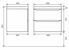 Тумба под раковину Uperwood Tanos 60 см, подвесная, черная матовая в Можге - mozhga.ok-mebel.com | фото 6