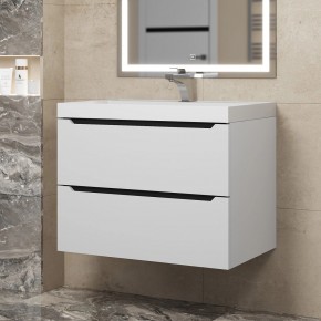 Тумба под раковину Uperwood Tanos 70 см, подвесная, белая/графит в Можге - mozhga.ok-mebel.com | фото
