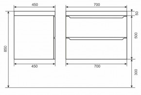 Тумба под раковину Uperwood Tanos 70 см, подвесная, белая/графит в Можге - mozhga.ok-mebel.com | фото 6