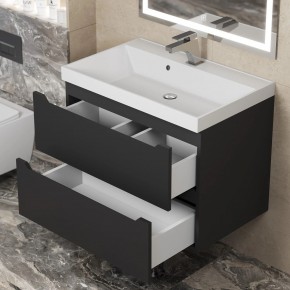 Тумба под раковину Uperwood Tanos 70 см, подвесная, черная матовая в Можге - mozhga.ok-mebel.com | фото 2