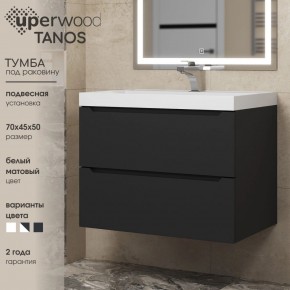 Тумба под раковину Uperwood Tanos 70 см, подвесная, черная матовая в Можге - mozhga.ok-mebel.com | фото 3