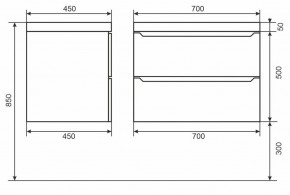 Тумба под раковину Uperwood Tanos 70 см, подвесная, черная матовая в Можге - mozhga.ok-mebel.com | фото 6