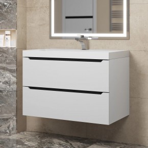 Тумба под раковину Uperwood Tanos 80 см, подвесная, белая/графит в Можге - mozhga.ok-mebel.com | фото