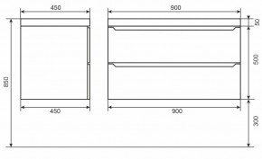 Тумба под раковину Uperwood Tanos 90 см, подвесная, белая/графит в Можге - mozhga.ok-mebel.com | фото 6