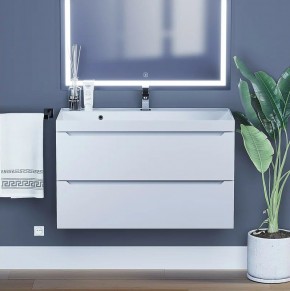 Тумба под раковину Uperwood Tanos 90 см, подвесная, белая матовая в Можге - mozhga.ok-mebel.com | фото