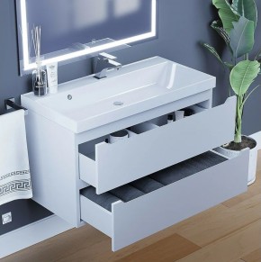 Тумба под раковину Uperwood Tanos 90 см, подвесная, белая матовая в Можге - mozhga.ok-mebel.com | фото 4